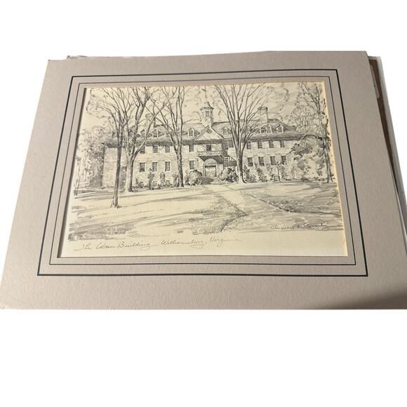The Wren Building Williamsburg, Virginia by Charles H. Overly -Pencil Art Print - Picture 1 of 1
